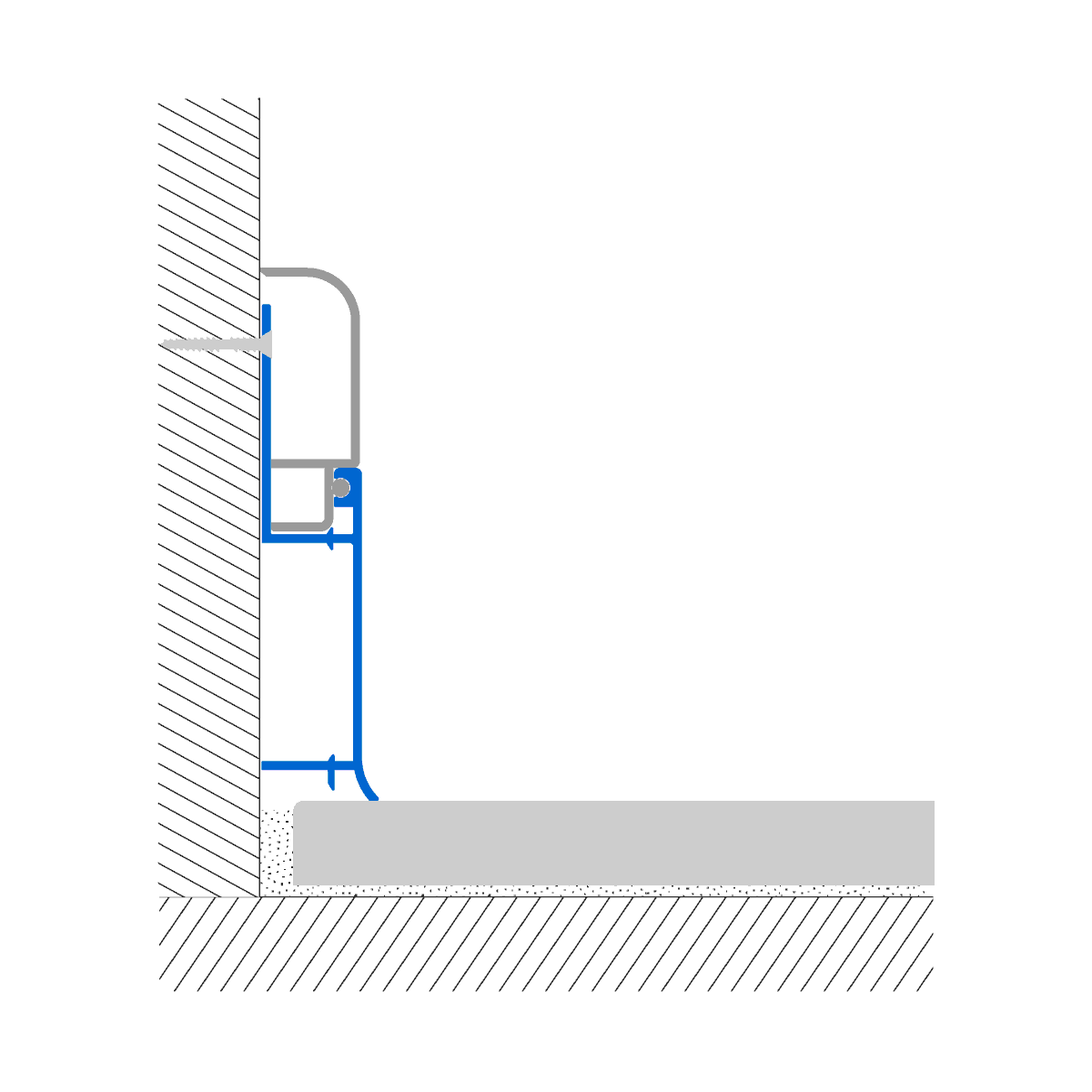 rodapé BIB+BI 800* Rodapé técnico Alumínio + Madeira