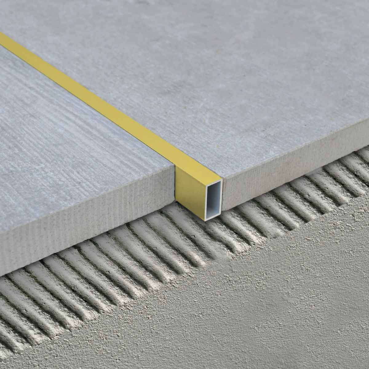 Tubo Retangular Alumínio Mate-Dourado-Bronze