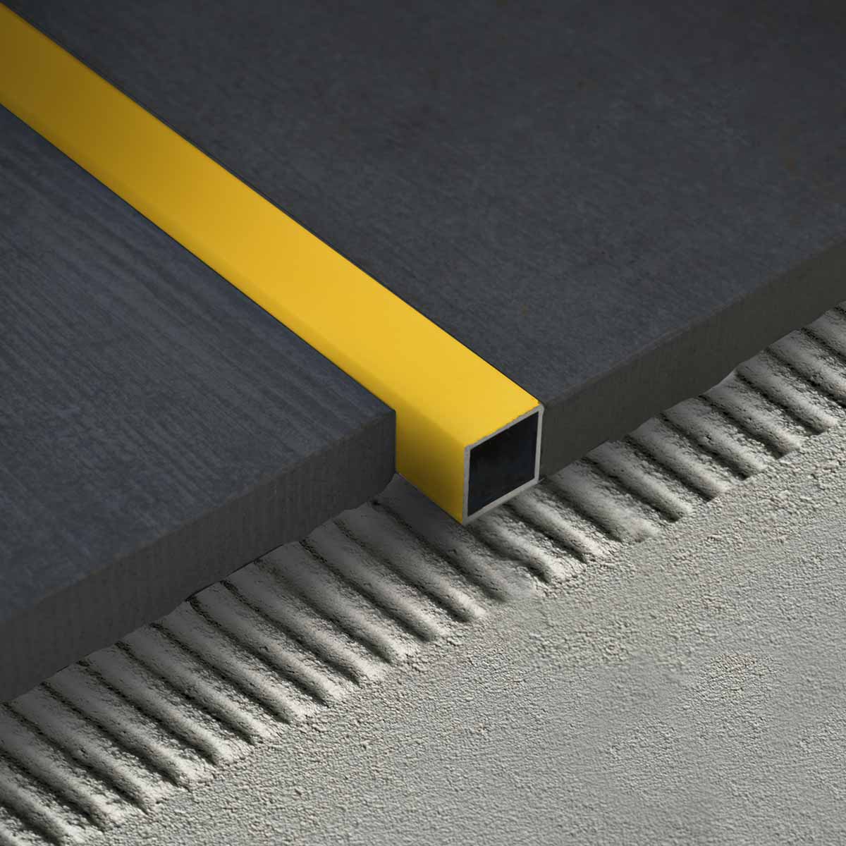 Tubo Quadrado Alumínio Mate-Dourado-Bronze