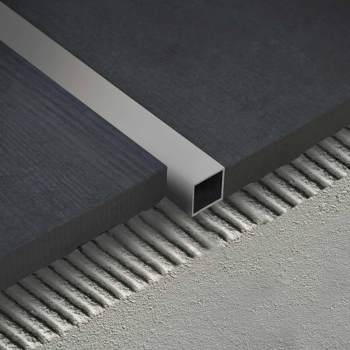 Tubo Quadrado Alumínio Mate-Dourado-Bronze