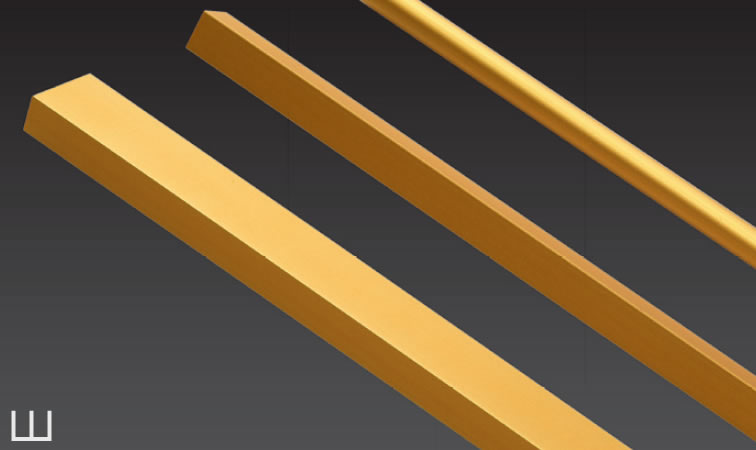 Calha Dupla Alumínio Mate-Dourado-Bronze