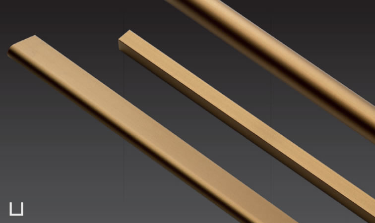 Perfil em U Alu. Dourado Mate